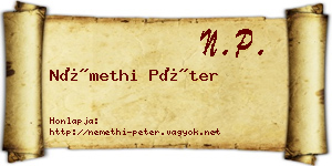 Némethi Péter névjegykártya