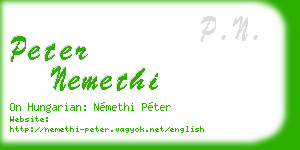 peter nemethi business card