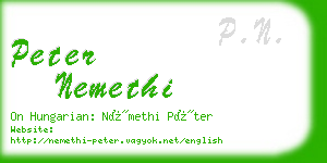 peter nemethi business card